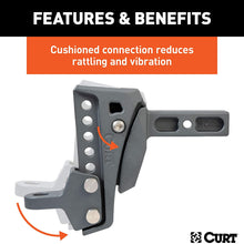 CURT 45949 Rebellion XD Adjustable Cushion Hitch Ball Mount 2-Inch Receiver, 15,000 lbs, 6-Inch Drop