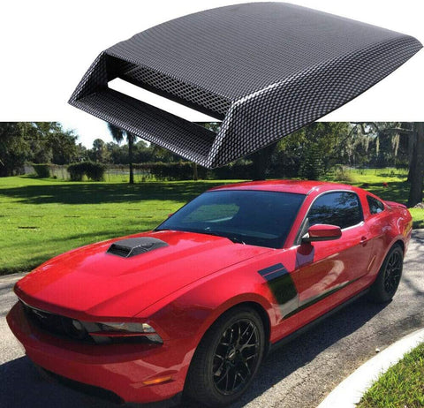 N\A Carbon Fiber AUTO Air Flow Intake Hood Scoop Bonnet Vent Sporty Cover Universal