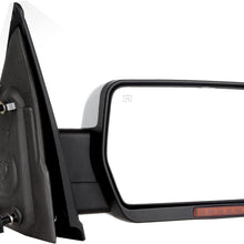 SCITOO Tow Mirrors Compatible with 2007-2014 for Ford F150 1997-1999 for Ford F-250 Towing Mirrors with Power Heated Left and Right Side Turn Signal Light Puddle Light with Chrome Housing