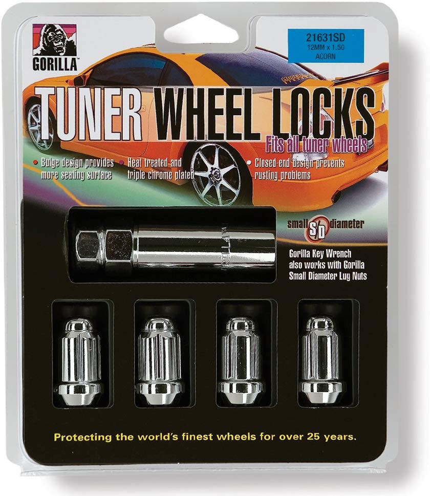 Gorilla Automotive 21631SD Small Diameter Wheel Locks (12mm x 1.50 Thread Size)