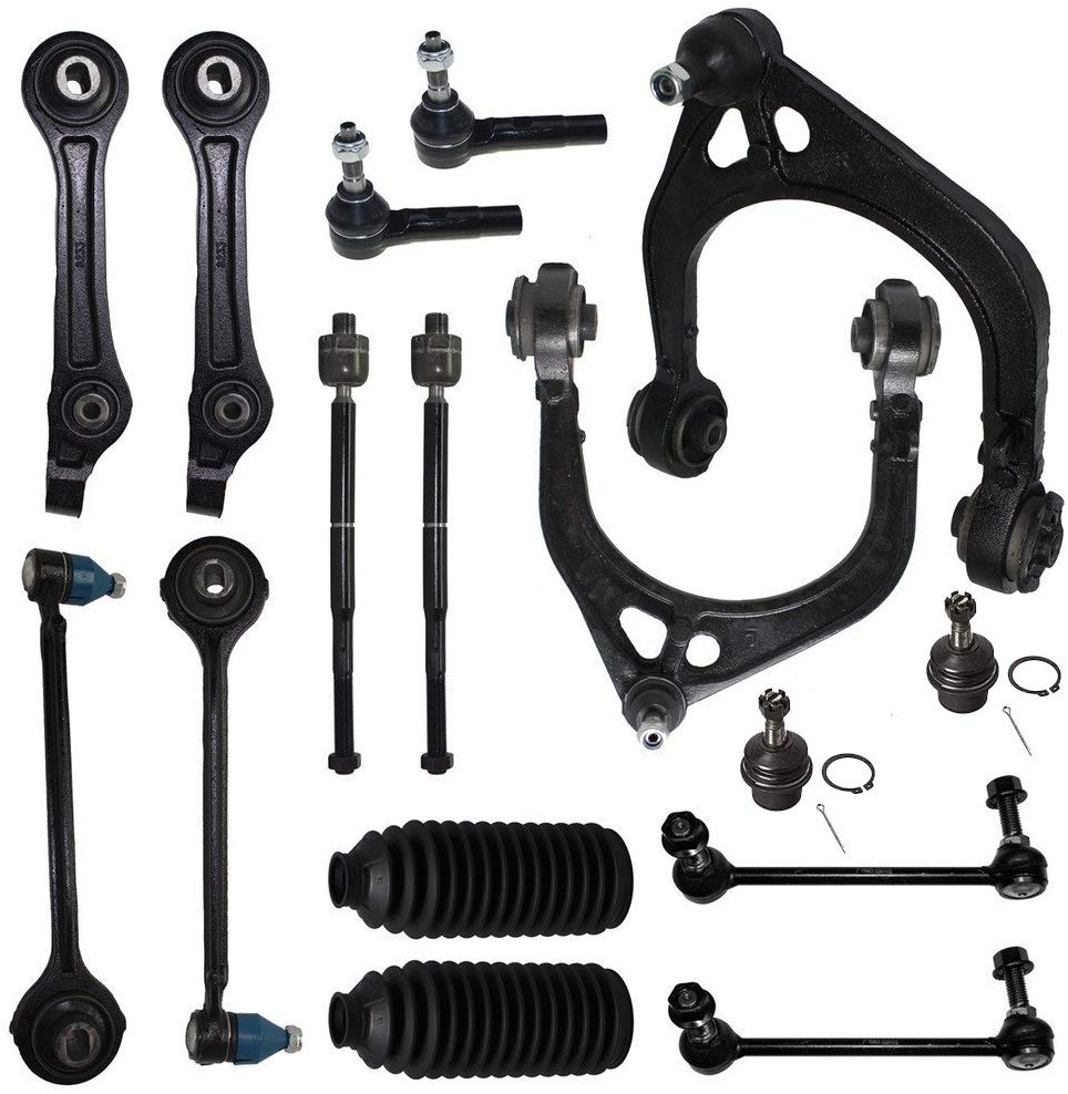 RWD Models - 16pc Kit - Front: All (6) Upper & Lower Control Arms, Ball Joints, Inner & Outer Tie Rods & boots, Sway bar for 2005-2010 Chrysler 300, Dodge Charger Challenger Magnum RWD