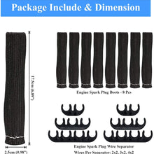Rolling Gears Spark Plug Boot Protector 1800 Degree Heat Shield Thermal Protection Insulator Sleeve + Wire Separator Divider Suit for 6 mm to 9 mm (Black)