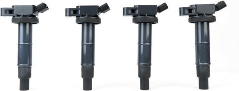 Ignition Coil Pack Set of 4 - Compatible with Toyota, Scion & Lexus Vehicles - Camry, Corolla, Solara, tC, xB, HS250h and more 2.0L, 2.4L models- Replaces 90919-02244, UF333 - Year Models 2001-2012