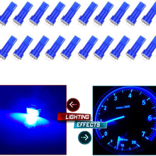 cciyu 20x Blue T5 Blue Dashboard Instrument Panel Instrument Speedometer Gauge Cluster 37 73 74 79 17 57 5050 1-SMD LED Light Bulb 12V (blue) (blue)
