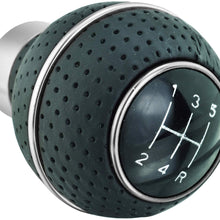Abfer Shift Knob 5 Speed Leather Gear Shifter Car Shifting Stick Ball Knobs for Most Manual Vehicle, Blue