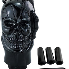 Lunsom Skull Shifter Knob Hand Bone Resin Car Transmission Shifter Stick Handle Head Fit Universal Automatic Manual Vehicle (Black)