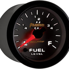 Auto Meter 7510 Phantom II 2-1/16" Universal Stepper Full Sweep Fuel Level Programmable Empty - Full Range Gauge