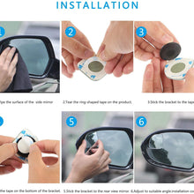 PRETTYGAGA Blind Spot Mirror Frameless Sway Rotate Wide Angle Rear View Mirror HD Glass Fan Shape Pack of 2