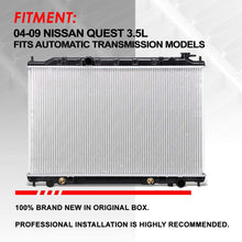 2692 Factory Style Aluminum Cooling Radiator Replacement for 04-09 Nissan Quest 3.5L AT