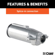 CURT 58180 Trailer-Side 7-Pin Round Wiring Harness Socket with Spring