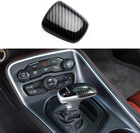 Keptrim for Challenger Charger Gear Shift Knob Trim for 2015-2020 Dodge Challenger Charger, ABS Red/Black 1pc