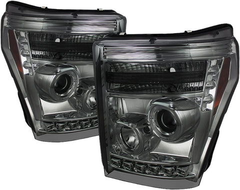 Spyder 5071729 Ford F-250/F-350/F450 Super Duty 11-16 Projector Headlights - CCFL Halo - DRL - Black - High H1 (Included) - Low 9006 (included)
