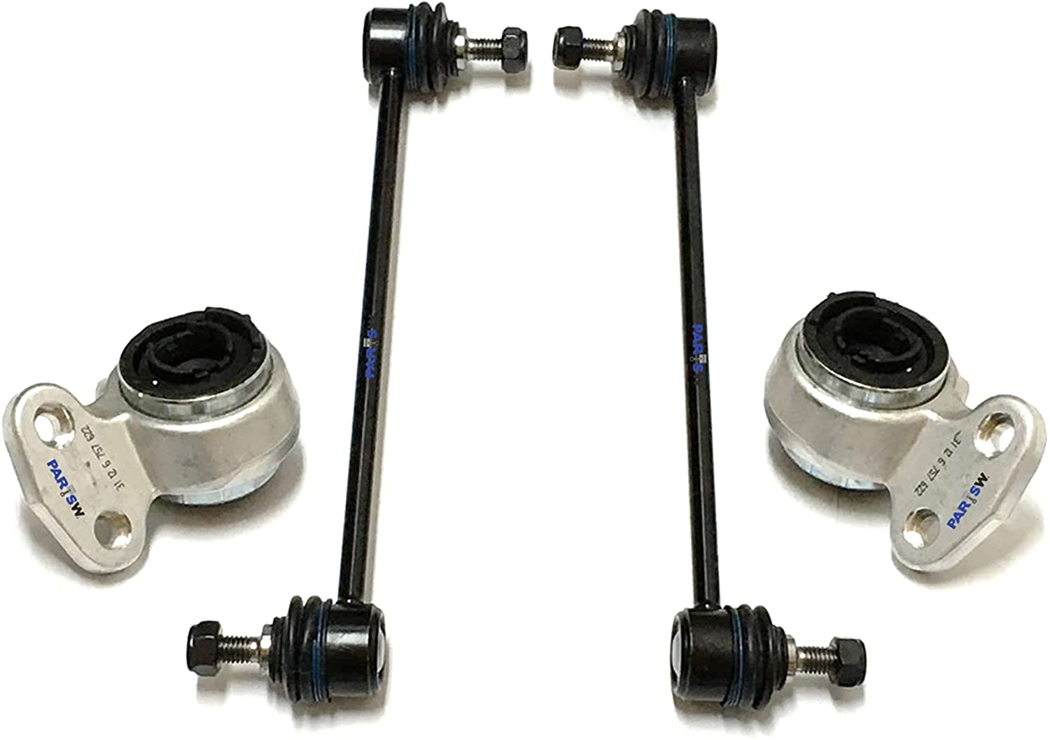 PartsW 4 Pc Suspension Kit for BMW 320i 323Ci 323i 325Ci 325i 328Ci 328i 330Ci 330i Z4 Sway Bar End Links & Lower Control Arm Bushings