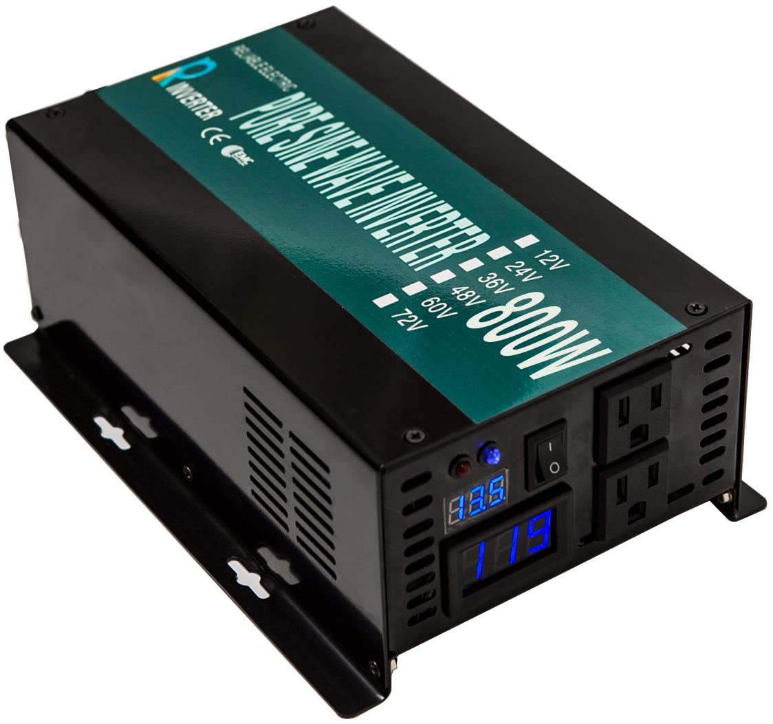 WZRELB Full Power Full Power Endurable Led Display 800W Pure Sine Wave Solar Inverter 12Vdc to 120Vac, (RBP80012B1)