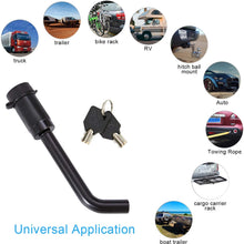 METOWARE Trailer Hitch Receiver Lock, 1/2” and 5/8” Diameter Dual Bent Pin, Anti-Theft Trailer Hitch Pin Lock, Elbow Style Hitch Pin Lock, Fits Class I, II, III, IV, V Hitches