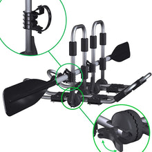 XGeek Kayak Roof Rack 4-in-1 for Kayak, Surfboard, Canoe and Ski Board Rooftop Mount Carrier Folding Adjustable Bilateral J-Style Rack on SUV, Car and Truck