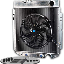 Aluminum Radiator + 14" Fan For FORD MUSTANG/SHELBY V8 L6 MT/AT 64-66 1965 Silver