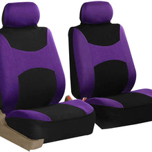 FH Group FB030102 Light & Breezy Purple/Black Cloth Seat Cover Set Airbag & Split Ready- Fit Most Car, Truck, SUV, or Van