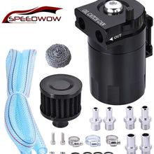 SPEEDWOW Oil Catch Can Air Breather Tank Filter Baffled Universal Black