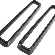 X AUTOHAUX 1 Set Carbon Fiber Pattern Front Grill Grille Inserts Guards Cover Trim for Dodge Challenger 2015-2020