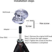 Bashineng Gear Stick Knob Skull Style Shift Head Replacement Shifter Fit Most Manual Automatic Cars (Green)