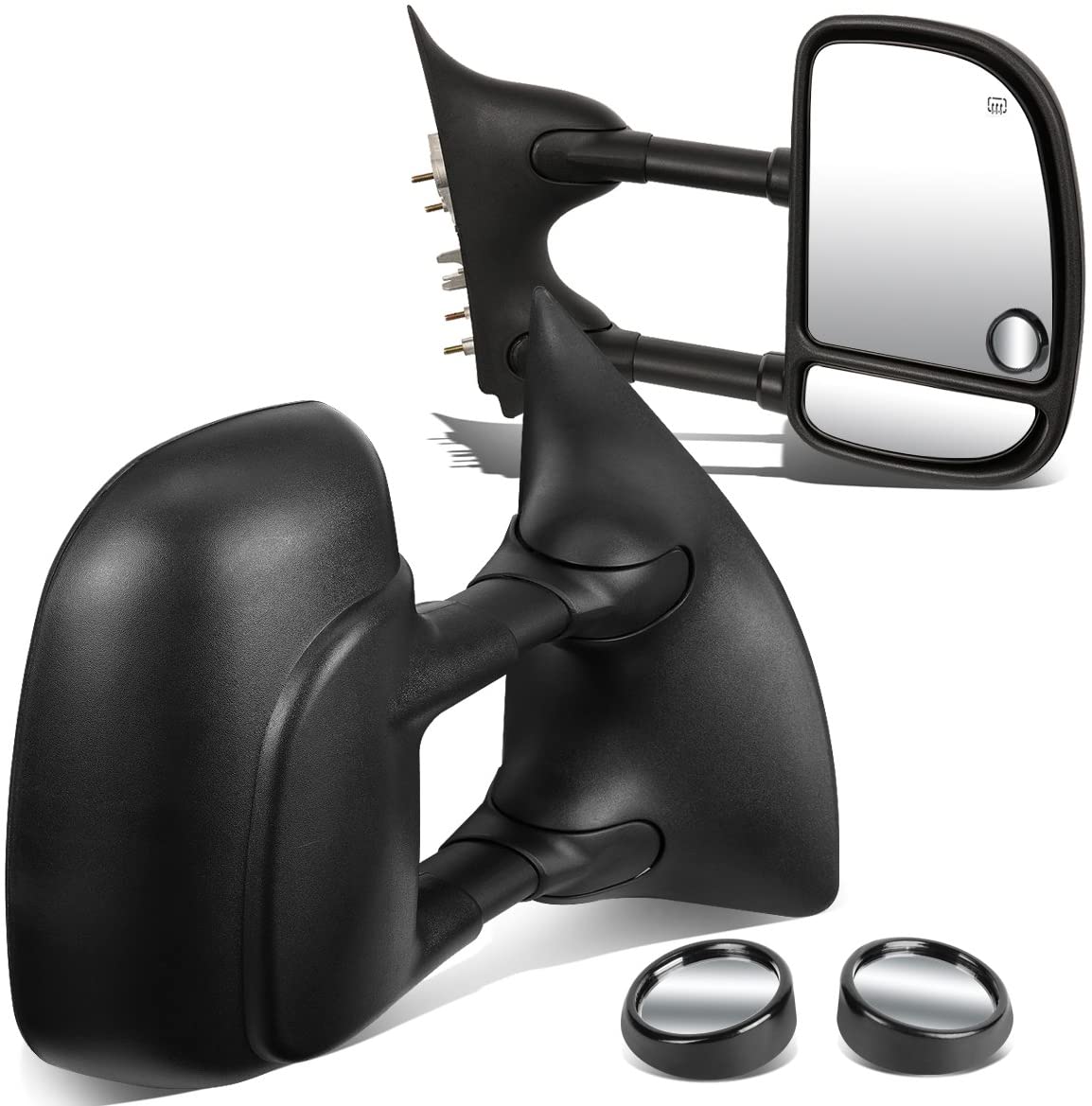 DNA Motoring TWM-004-T111-BK+DM-SY-022 Pair of Towing Side Mirrors + Blind Spot Mirrors