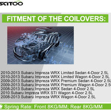 Scitoo Coilover Suspensions Shock Struts Kits Assembly Full Set Shocks Struts Kits fit 2008-2013 Subaru Impreza