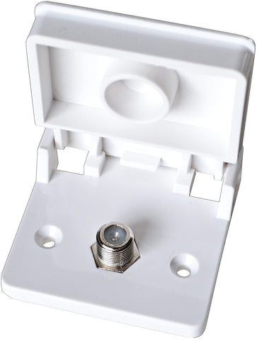 RV Designer T111, Weatherproof TV Jack, White
