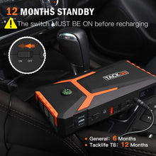 TACKLIFE T8 800A Peak 18000mAh Lithium Car Jump Starter for Up to 7.0L Gas or 5.5L Diesel Engine, 12V Auto Battery Booster with LCD Screen, Portable Power Bank with USB Quick Charge