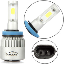 VoRock8 R2 COB H11 H8 H9 H16 8000 Lumens Led Headlight Conversion Kit, Low Beam Headlamp, Fog Driving Light, Halogen Head Light Replacement, 6500K Xenon White, 1 Pair