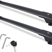 Max Loading 260lb Heavy Duty Lockable Roof Rack Cross Bars Replacement for Forester 2014-2021/ Crosstrek 2013-2019/Impreza 2012-2019 Black Matte with Anti-Theft Locks (ONLY FIT FACTORY SIDE RAIL)