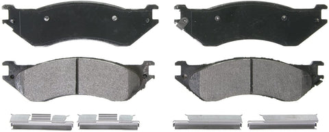Wagner QuickStop ZX702A Semi-Metallic Disc Pad Set Includes Pad Installation Hardware, Rear
