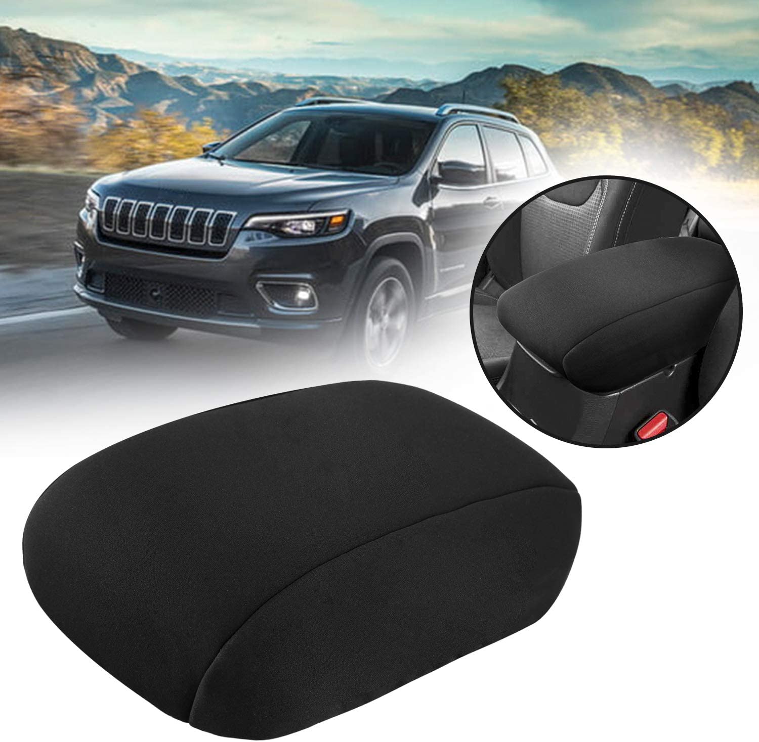 Seven Sparta Console Cover for Jeep Grand Cherokee 2011-2018, Neoprene Anti-Scratch Waterproof Center Console Armrest Cover