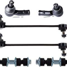 ROADFAR ROADFAR Front Rear Stabilizer Sway Bar Link Outer Tie Rod End Compatible fit 2000 2001 2002 2003 2004 2005 2006 for Ford Focus Suspension Set of 6