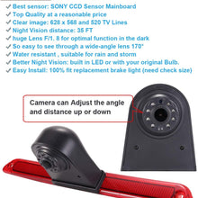Navinio Car Third Roof Top Mount Brake Lamp Camera Brake Light Rear View Backup Camera for MB Sprinter W906 Van VW Crafter Transporter (Model 1= Brake Light Camera)