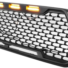 VZ4X4 Front Grill Mesh Grille Fit for 2016 2017 2018 2019 2020 Toyota Tacoma with Amber Lights & DRL - Matte Black (WILL NOT WORK WITH FRONT SENSOR/TSS)