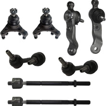 Detroit Axle - 8pc Front Lower & Upper Ball Joints + Inner Tie Rod Ends + Sway Bar Links for 2001 2002 2003 Toyota Tacoma 2WD w/Power Steering - Excluding PreRunner