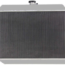 CoolingSky 4 Row Aluminum Radiator +Fan Shroud Combo & Thermostat Relay Kit for 1968-74 Charger/Coronet/Barracuda/GTX, More Plymouth Dodge Cars