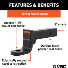 CURT 45311 Class 4 Trailer Hitch Ball Mount, Fits 2-Inch Receiver, 10,000 lbs, 1-1/4-Inch Hole, 4-Inch Drop, 2-3/4-Inch Rise