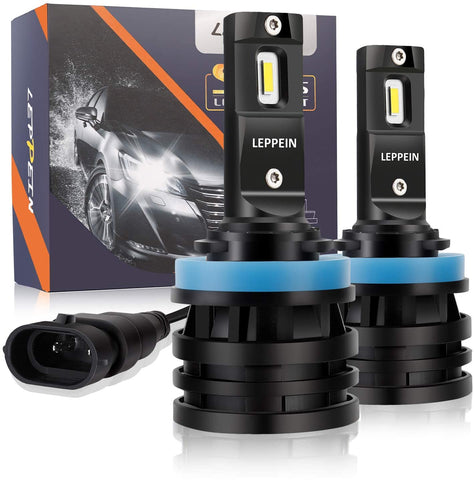 H11/H8/H9 LED Headlight Bulbs Conversion Kit leppein S Series Low Beam/Fog Light Adjustable Beam 12xCREE Chips 6500K 6000LM Cool White Halogen Replacement-1 Pair