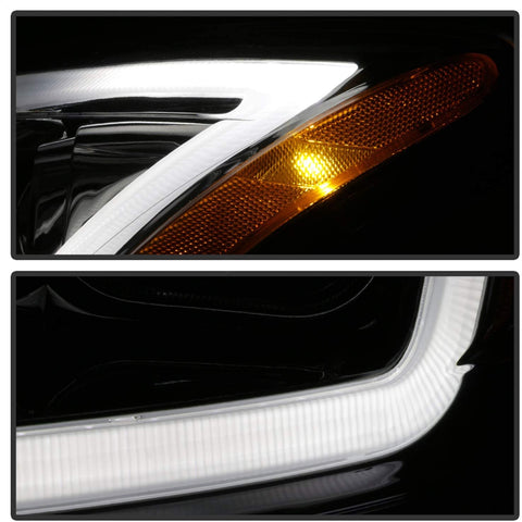 Spyder Auto 9042980 DRL LED Light Bar Projector Headlights Chrome Halogen Models Only DRL LED Light Bar Projector Headlights