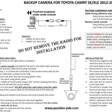PYvideo Backup Camera Kit for Toyota Camry SE and XLE (2012-2014) for Factory Radio