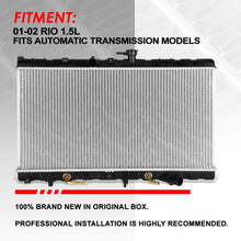 2392 Factory Style Aluminum Cooling Radiator Replacement for 01-02 Kia Rio 1.5L Automatic AT