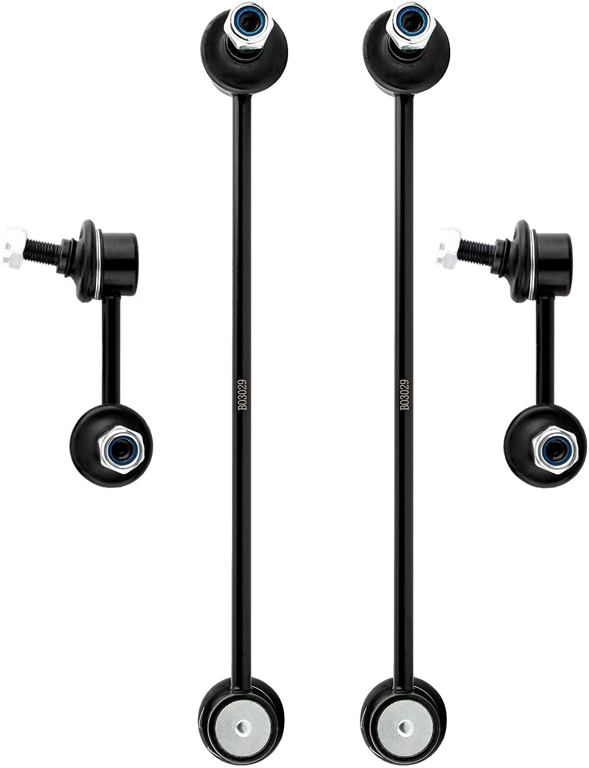 BOXI K750058 K750289 MN101368 (Set of 4) Front & Rear Sway Stabilizer Bar End Link Kit Replacement for 2007 2008 2009 Dodg-e Caliber / 2007 2008 2009 Jeep Compass / 2007 2008 2009 Jeep Patriot