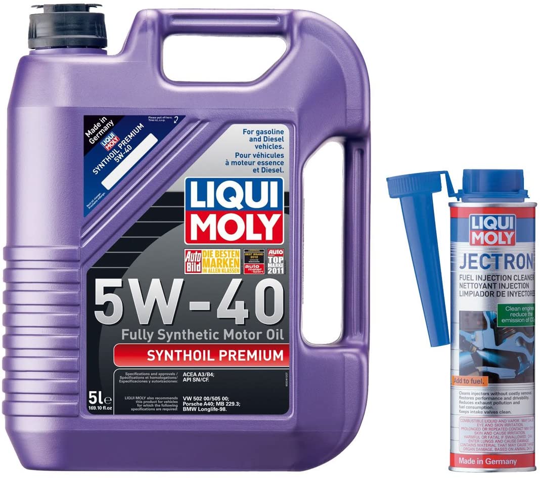 Liqui Moly Premium 5W-40 Synthetic Motor Oil & Jectron Fuel Injection Cleaner Combo 2041 2007