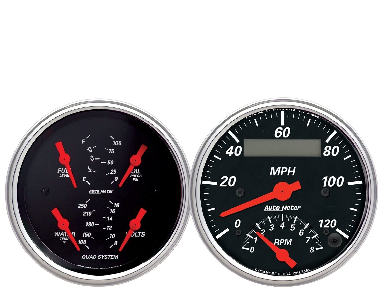 AUTO METER 1409 Designer Black Quad Gauge/Tach/Speedo Kit
