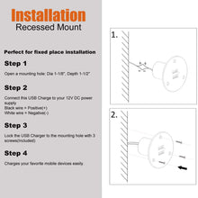 Facon RV USB Charger Socket Power, High Speed Charging 5V / 2.4A Dual USB Outlet, Recessed Mount with Green Indicator Light, USB Outlet for RV Trailer Camper Boat Marine Motorhome (Black)