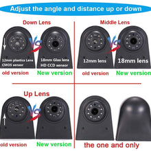 HD IP68 1280pixels Third Roof Top Mount Brake Lamp Reverse Rear View Backup Camera Angle and Distance Adjustable IR Night Vision for F o r d Transit 3 Van Transporter 2014-2015 (NO.7882)