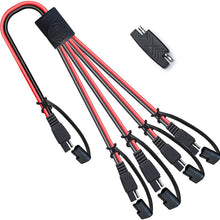 POWISER SAE 4 to 1 Extension Cable Quick Disconnect Connector, 1 SAE Polarity Reverse Adaptors, for Automotive, Solar Panel SAE Plug