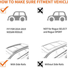 AUXKO Upgraded Car Crossbars Roof Racks Compatible for 2014-2020 Nissan Rogue with Side Rails, Heavy Duty Rooftop Cross Bars Replacement Carrying Cargo Luggage Kayak Bike Canoe, Not for Rogue Sport